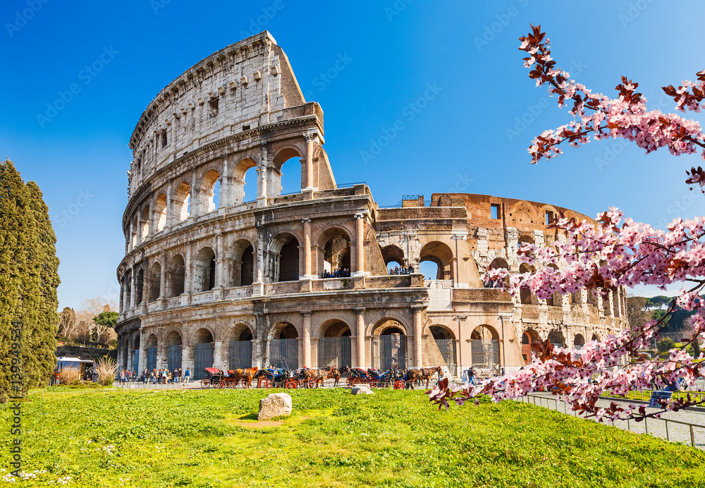 Colosseum at spring in Rome, Italy