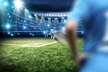 players on football pitch 