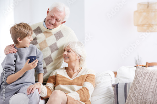 Grandson, grandma and grandpa