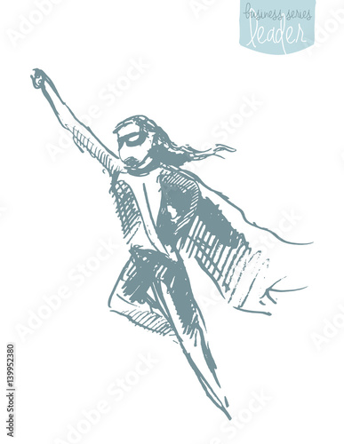 Girl waving cloak freedom happiness concept vector
