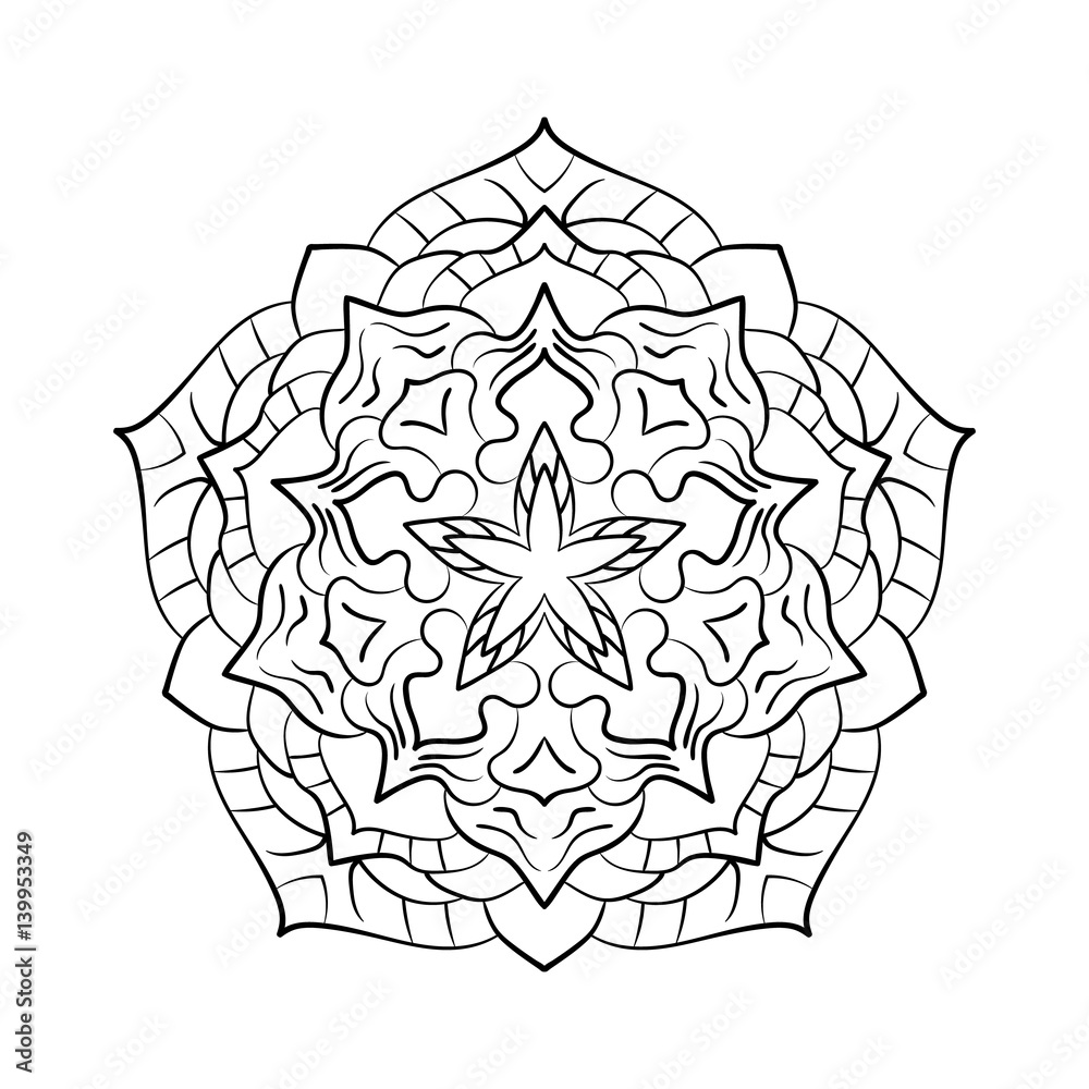 Ornate abstract black mandala element