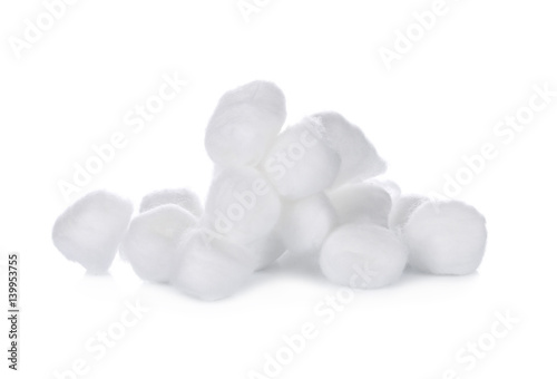 cotton wool on white background