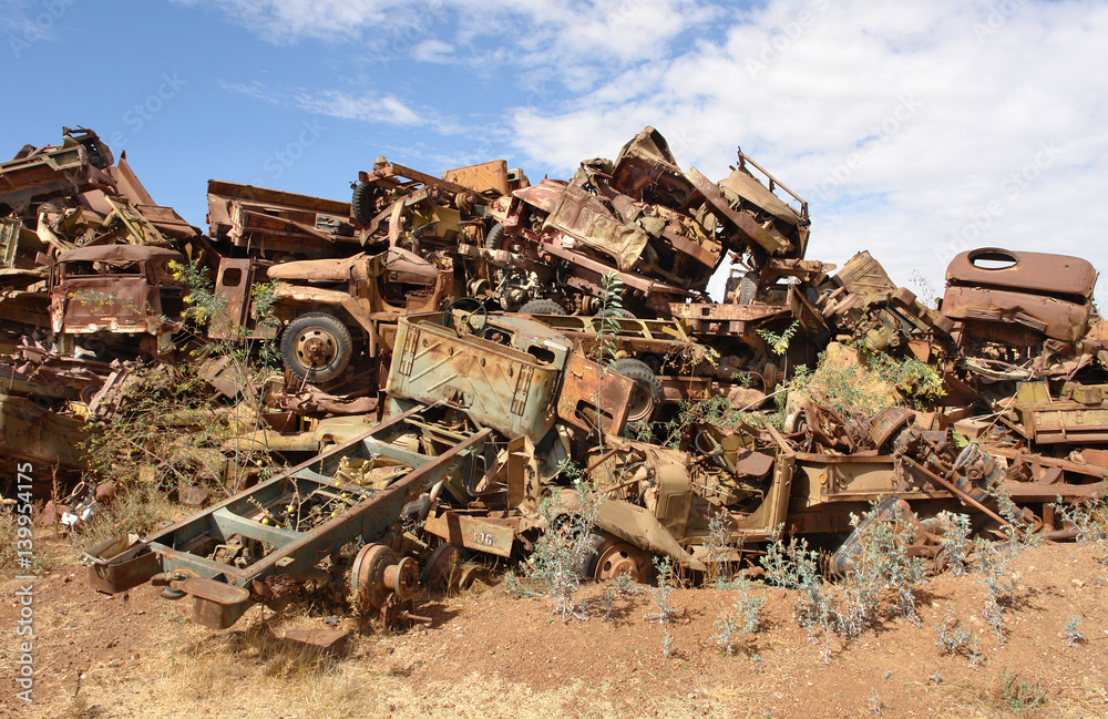 Fototapeta premium Eritrea’s War of Independence Tank Graveyard in Asmara