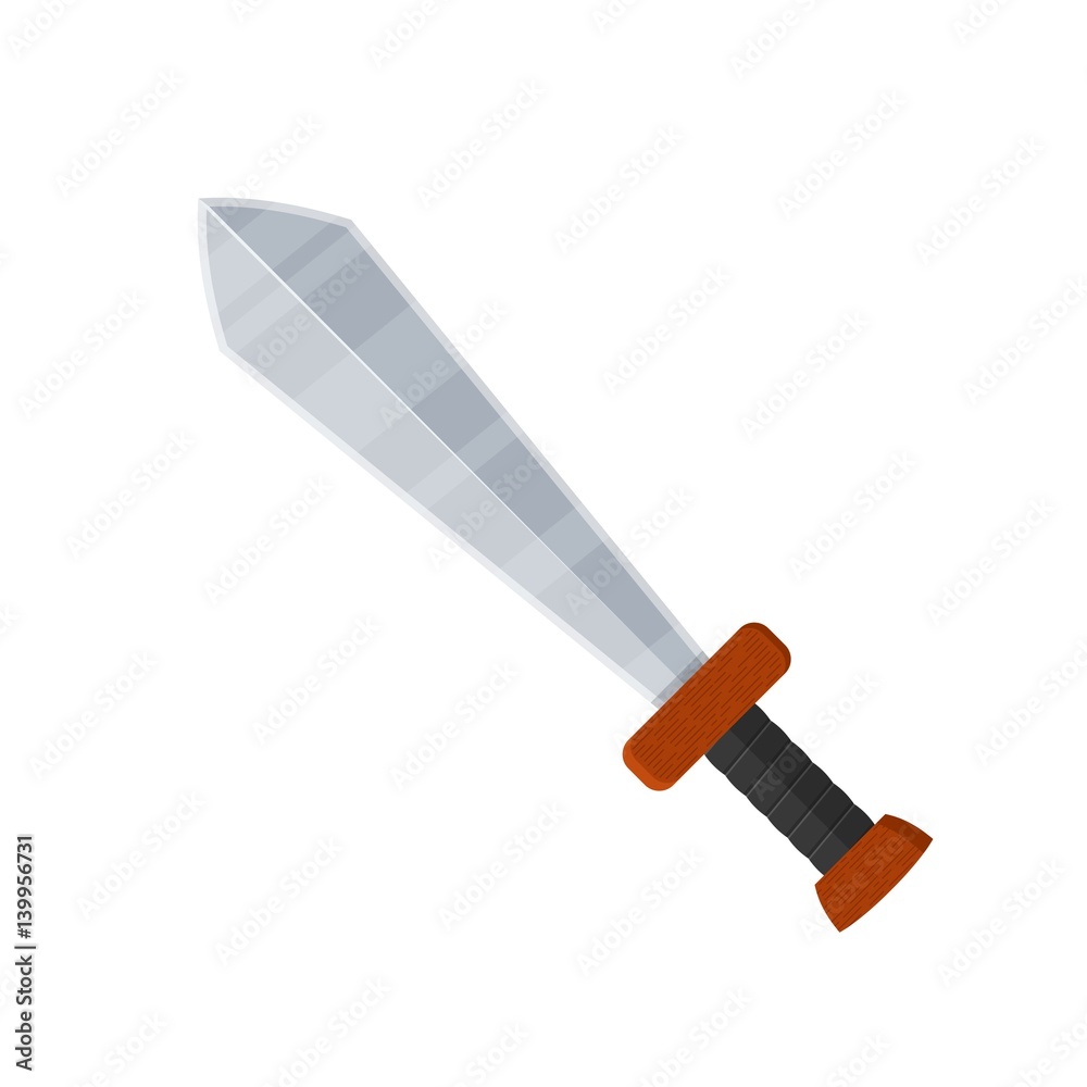 Sword icon in flat style isolated on white background. Arms vector illustration Sword icon in flat style isolated on white background. Arms vector illustration