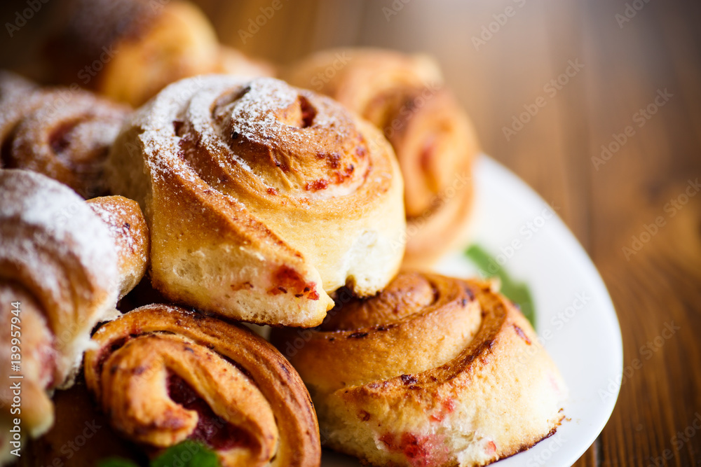 Sweet buns with jam Sweet buns with jam