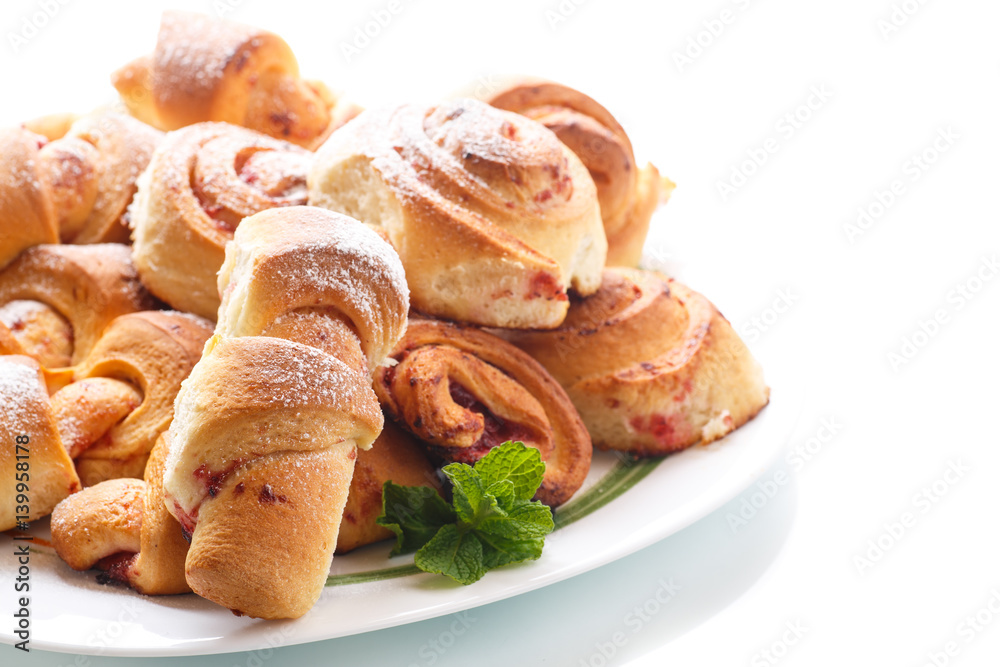 Sweet buns with jam Sweet buns with jam