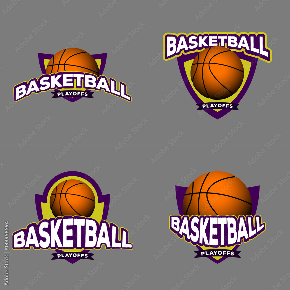 Set of basketball emblems