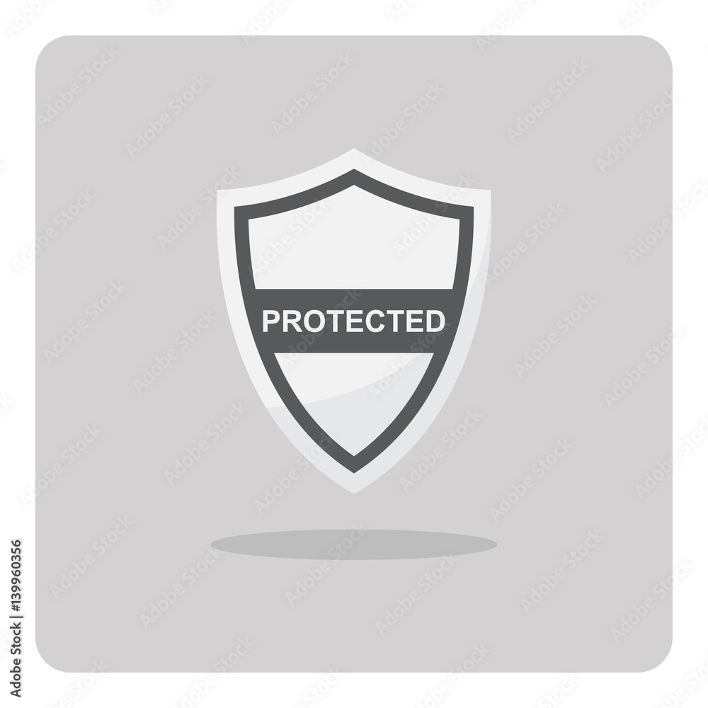Vector of flat icon, Protection shield on isolated background Vector of flat icon, Protection shield on isolated background