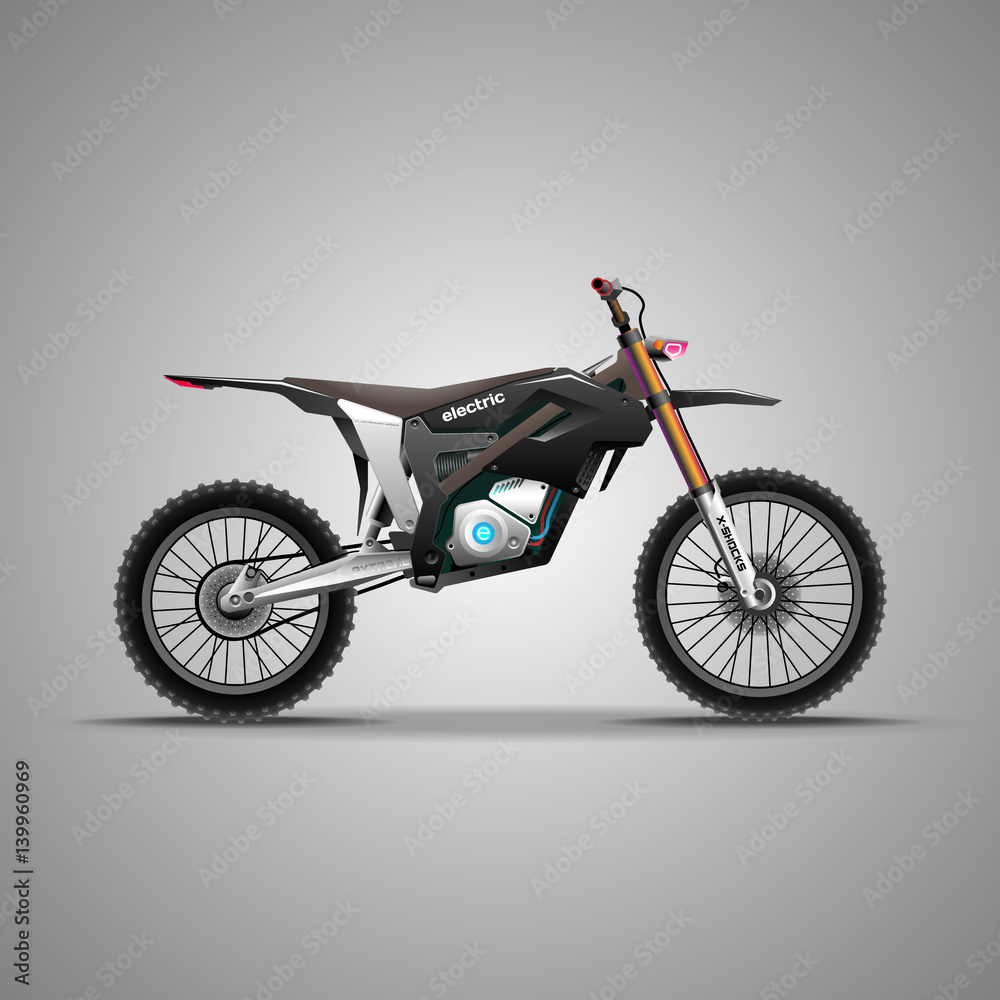 Fototapeta premium Electric, extreme motorcycle. E-bike.