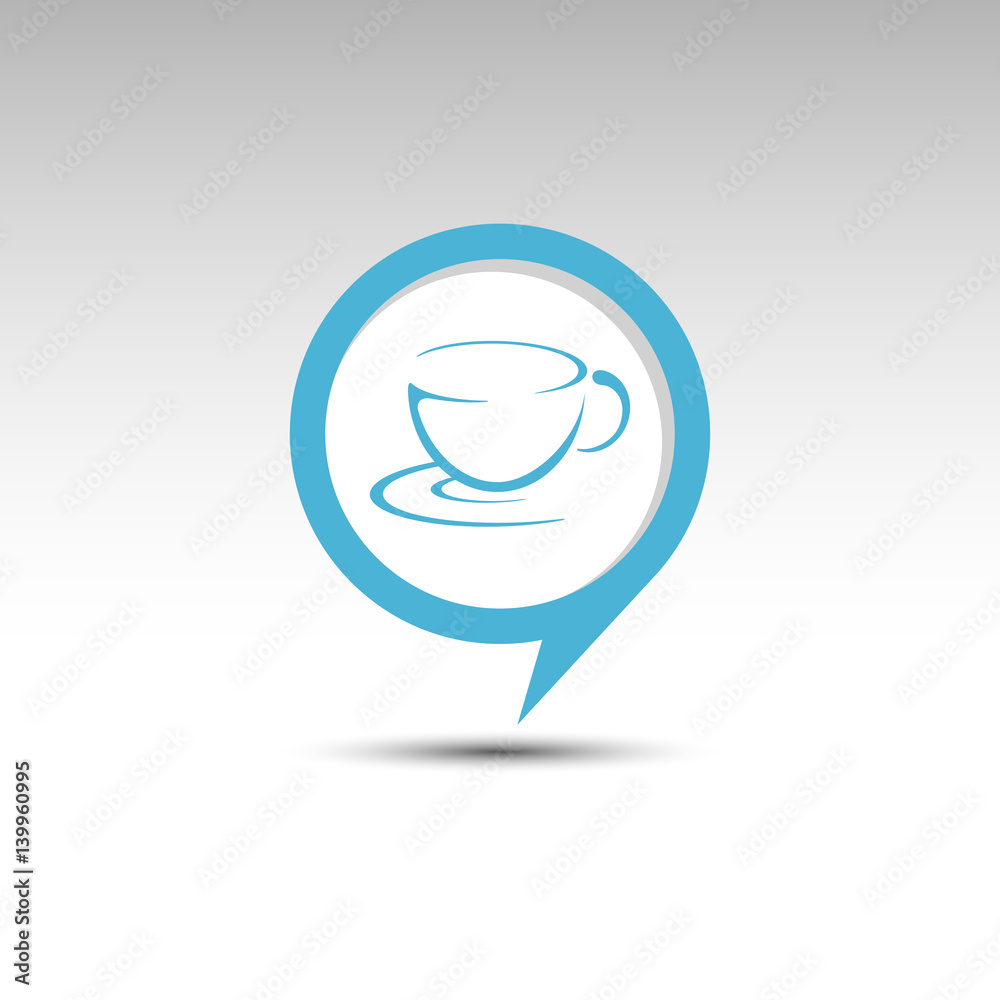 Coffee cup in speech balloon vector logo. Speech balloon Cup icon illustration. Coffee cup in speech balloon vector logo. Speech balloon Cup icon illustration.