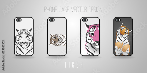 Phone case vector design. Theme - Tiger