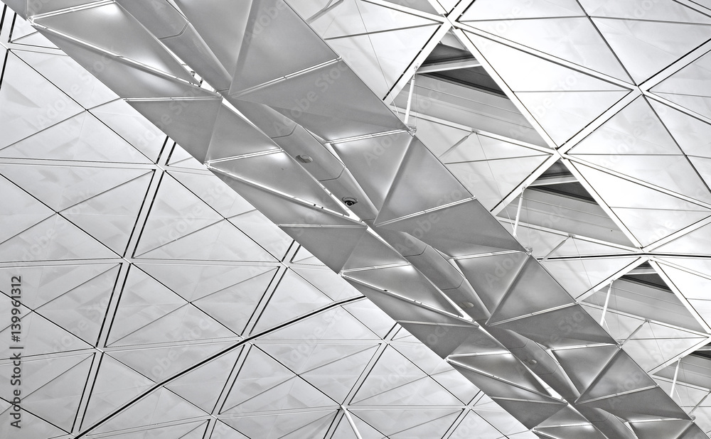 Abstract Architectural background. Architectural forms.Ceiling at airport - modern architecture Abstract Architectural background. Architectural forms.Ceiling at airport - modern architecture