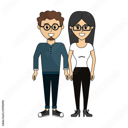 couples man with glasses and his wife