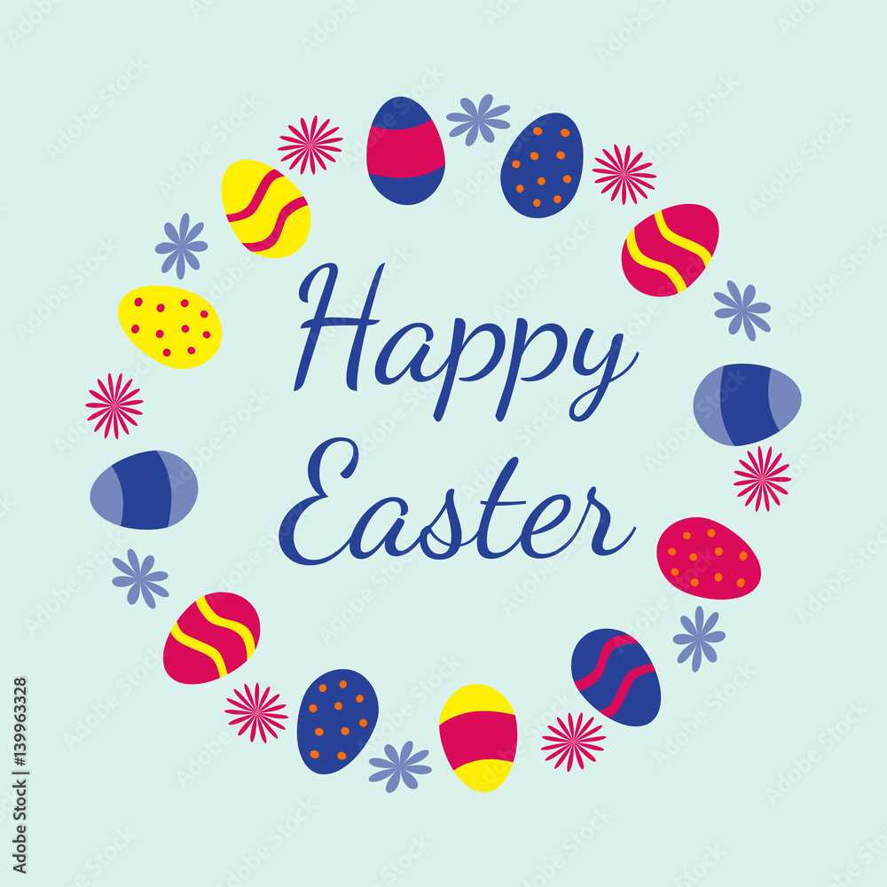 Colorful Happy Easter greeting card