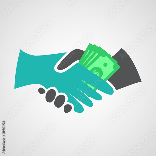 Handshake with bribe photo