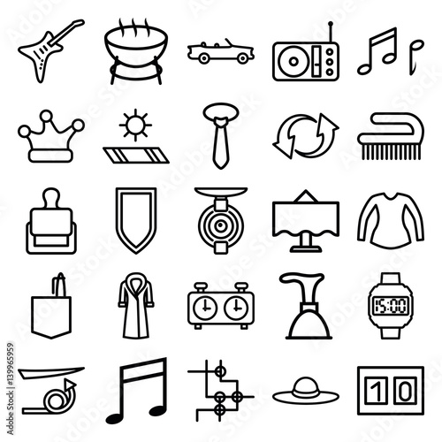 Set of 25 style outline icons