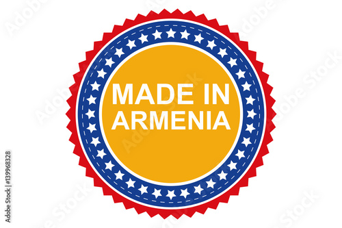 Made in Armenia round logo, vector