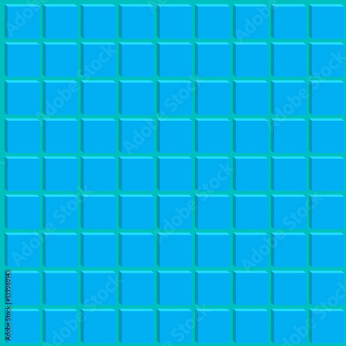 Geometric pattern with rectangles depicted in blue tone photo