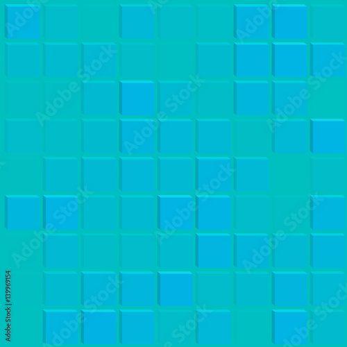 Geometric pattern with rectangles depicted in blue tone. photo