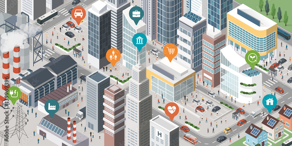 Smart city banner Stock Vector | Adobe Stock