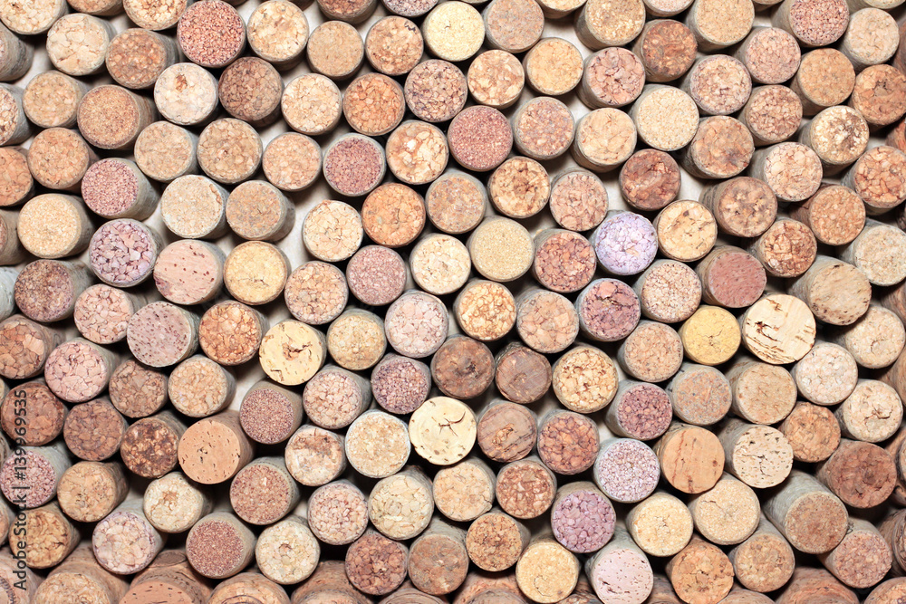 Closeup pattern background of many different wine corks, wine corks background, different wine corks texture Closeup pattern background of many different wine corks, wine corks background, different wine corks texture