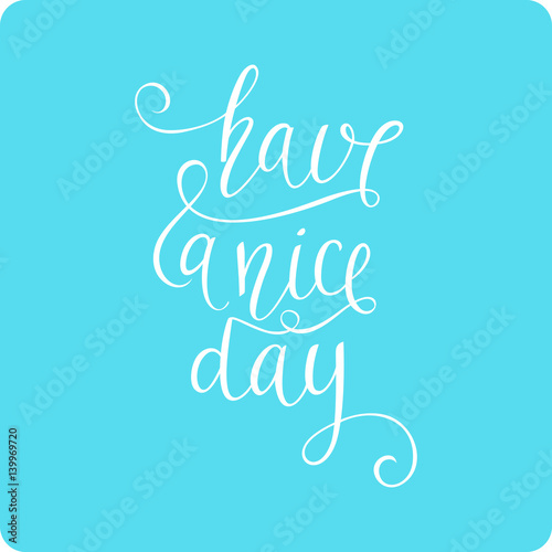 Have a nice day. Modern hand drawn lettering phrase.
