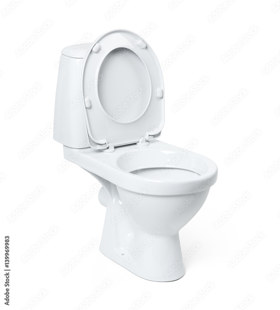Toilet bowl isolated on white background. File contains a path to
