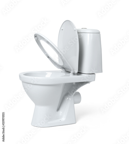 Toilet bowl isolated on white background. File contains a path to isolation.