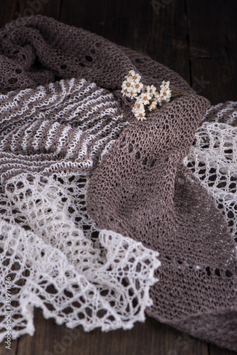 Handmade knitted shawl