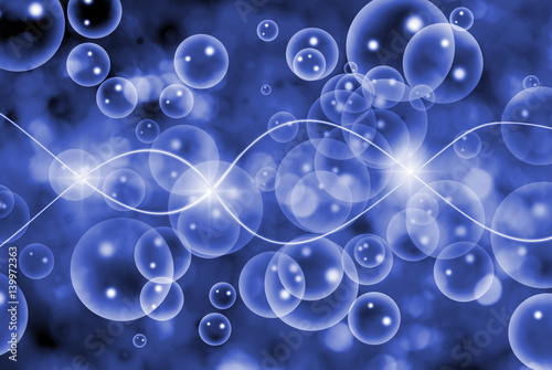 image of transparent bubbles on a blue background