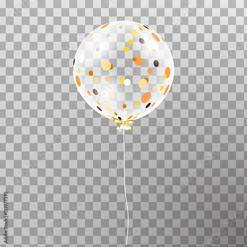 white transparent helium balloon isolated in the air . Frosted party balloons for event design. Party decorations for birthday, anniversary, celebration. Shine transparent balloon.