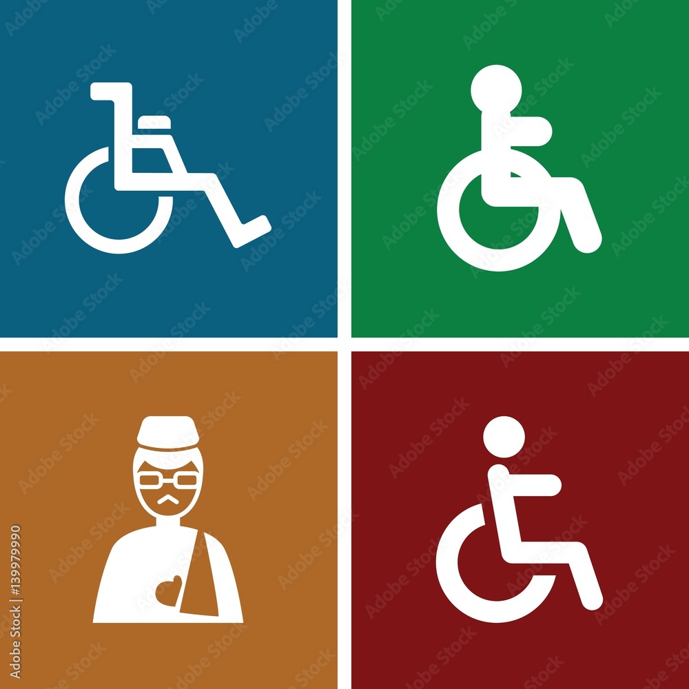 Set of 4 disabled filled icons