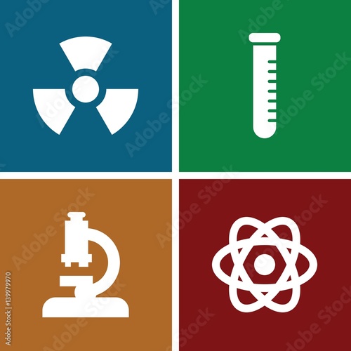 Set of 4 research filled icons