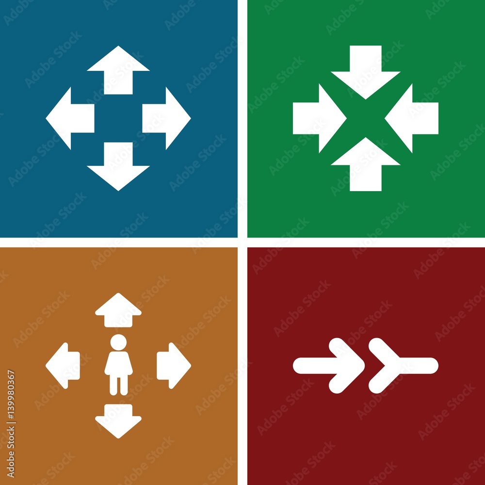 Set of 4 orientation filled icons Set of 4 orientation filled icons