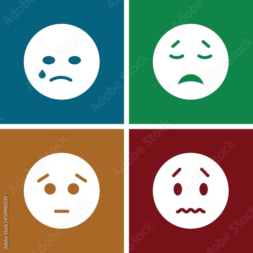 Set of 4 depression filled icons