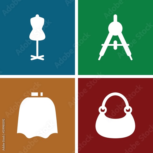 Set of 4 designer filled icons