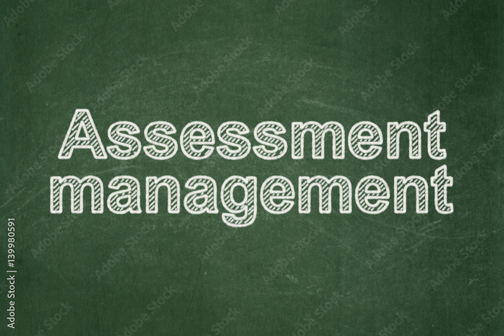 Fototapeta premium Business concept: Assessment Management on chalkboard background