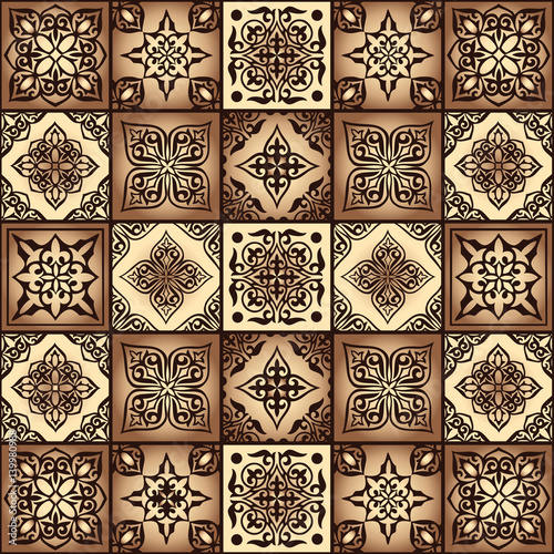 Vector abstract seamless patchwork pattern