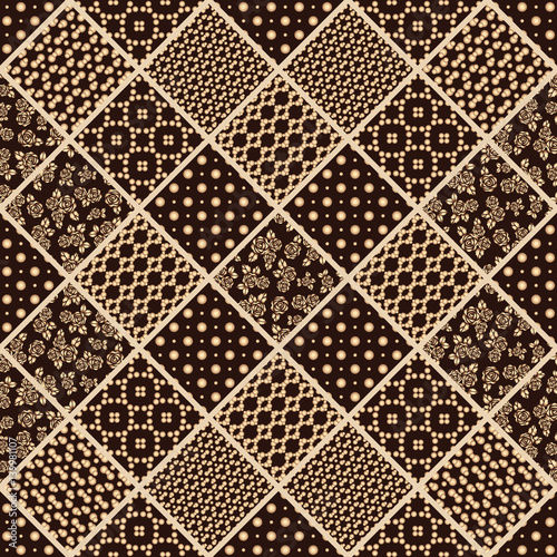 Vector abstract seamless patchwork pattern