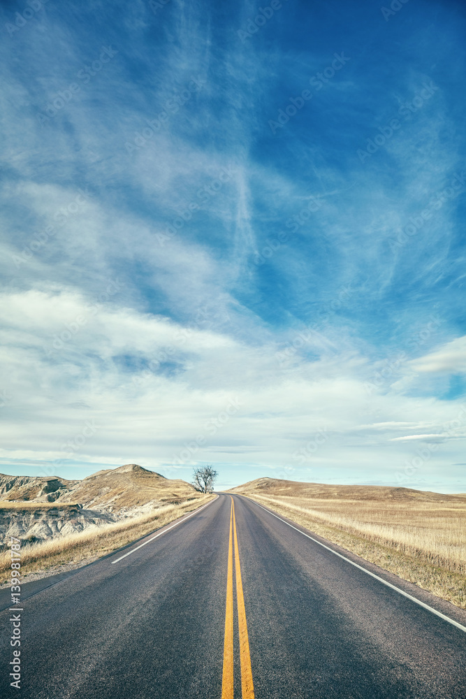 Naklejka premium Color toned scenic highway, USA.