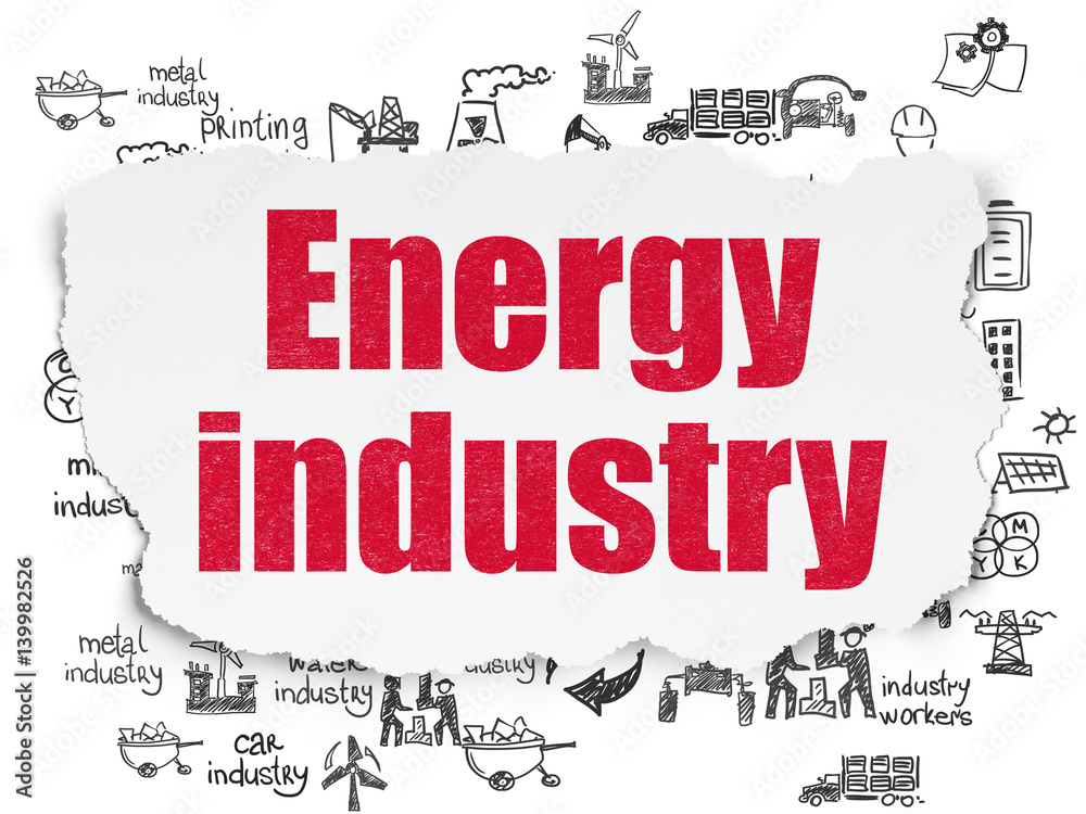Fototapeta premium Industry concept: Energy Industry on Torn Paper background