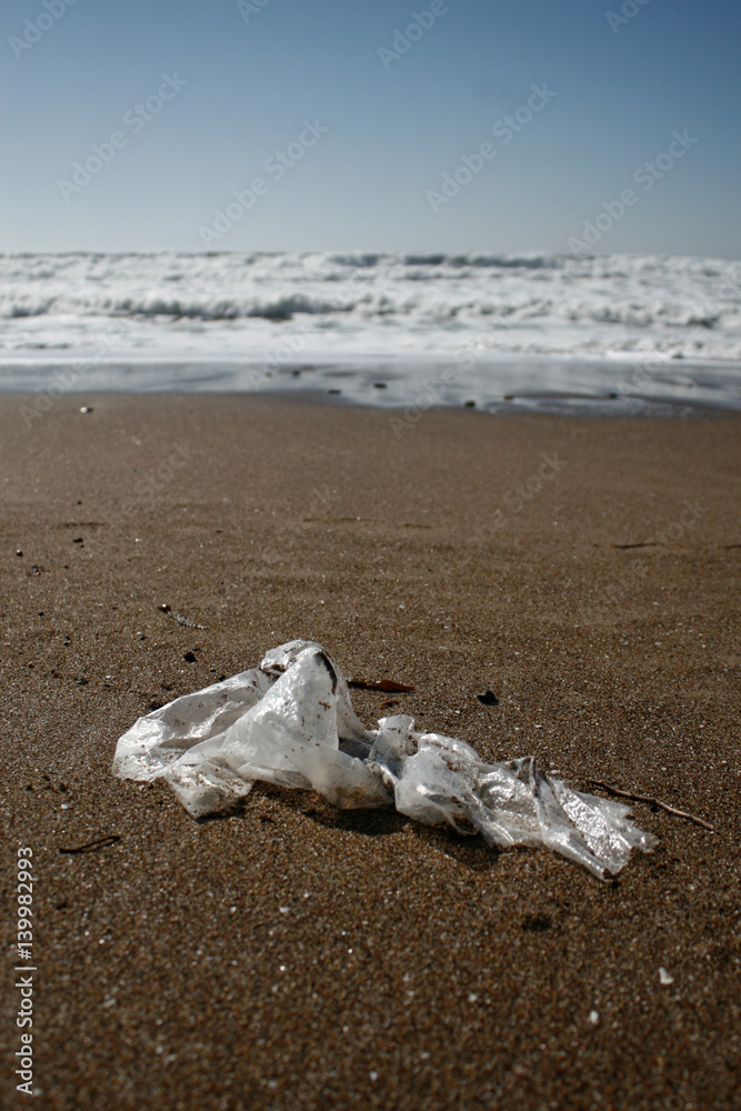 trash on the beach