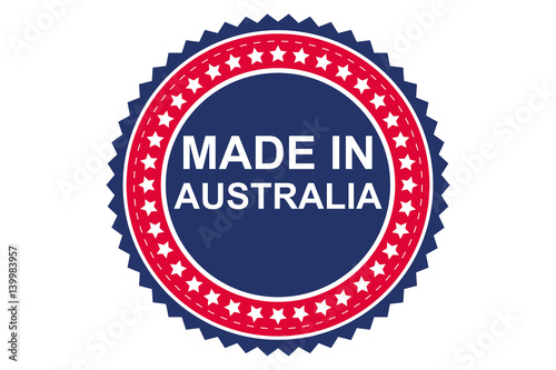 Made in Australia round logo, vector