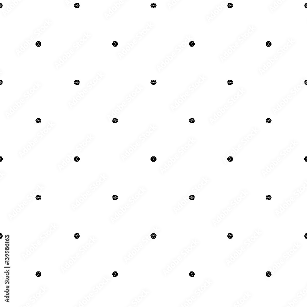 abstract seamless background. Pattern decorated with dots, lines and hexahedrons. Raster illustration