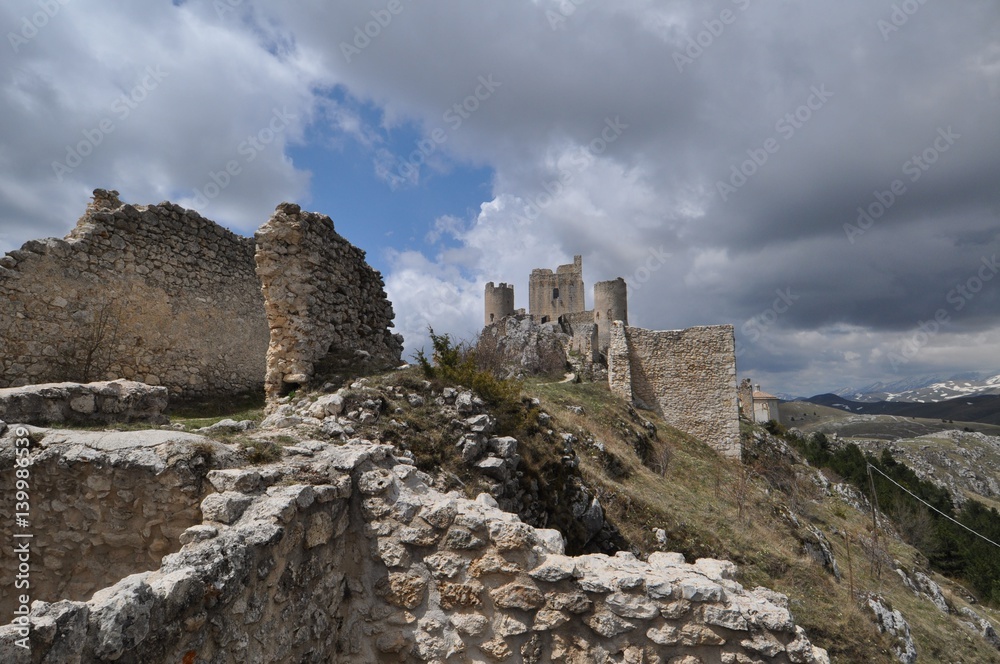 Rocca Calascio, a mountaintop fortress in Abruzzo, Italy