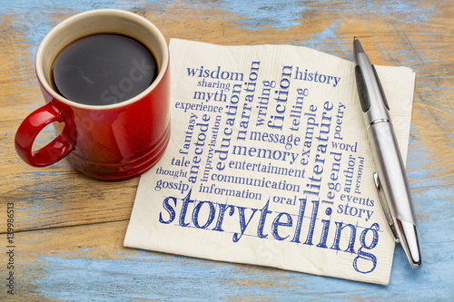 Canvas Print storytelling  word cloud on napkin