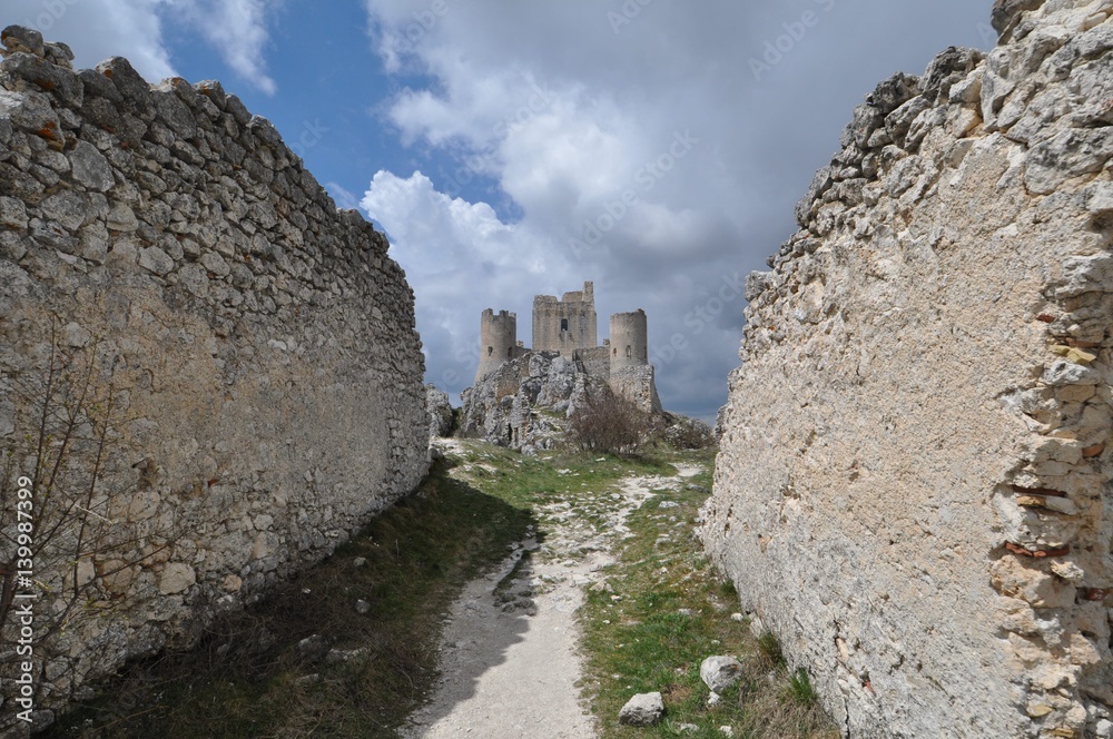 Rocca Calascio, a mountaintop fortress in Abruzzo, Italy