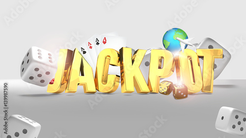 Jackpot 3d render golden de...