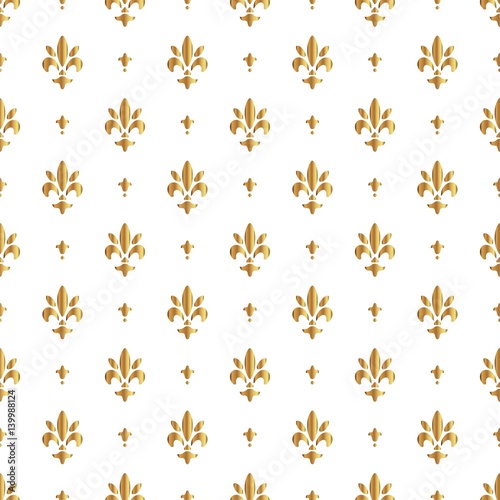 Fleur de lis pattern, silhouette - heraldic symbol. Vector Illustration. Medieval sign. Glowing french fleur de lis royal lily. Elegant decoration symbol. Heraldic background for design or decoration.