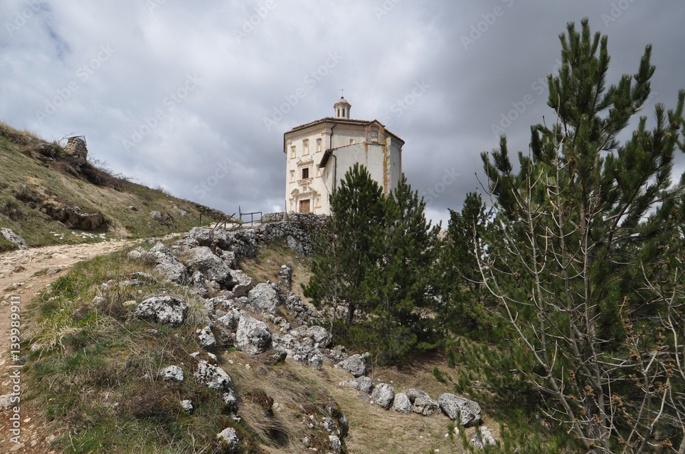 Rocca Calascio, a mountaintop fortress in Abruzzo, Italy